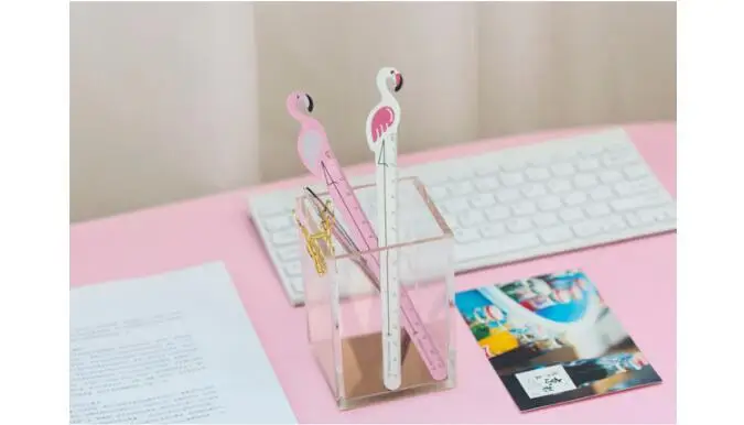 Kawaii фламинго, креативная Закладка, линейка, канцелярские принадлежности, милые животные, стильная линейка, для школьников, студентов, для чтения, офисные канцелярские принадлежности, линейка
