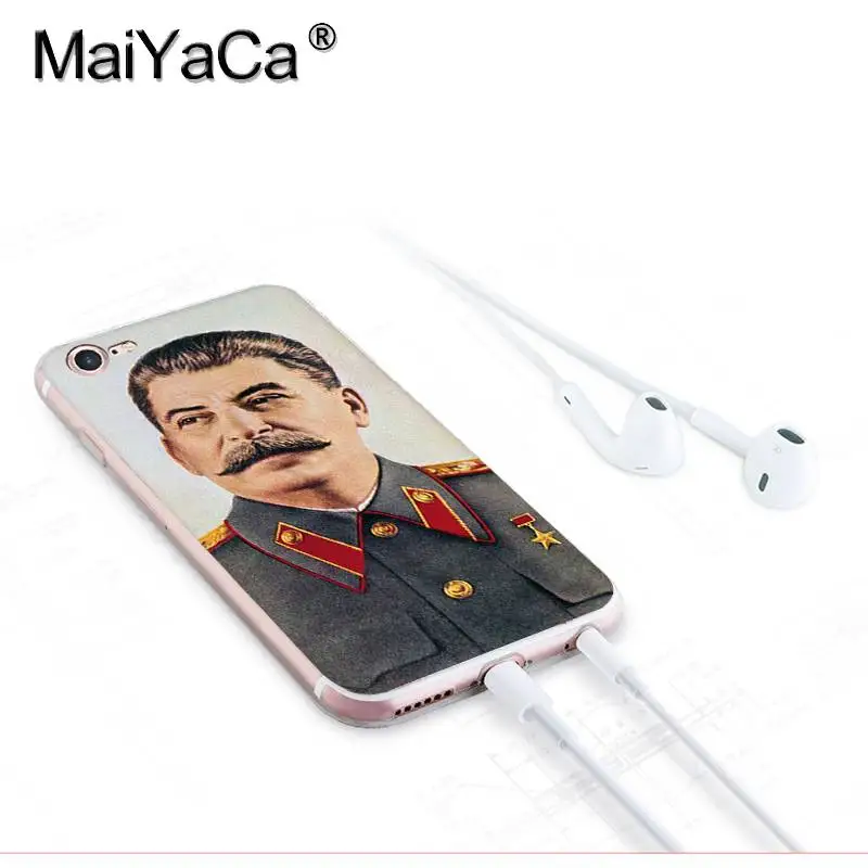 Чехол MaiYaCa для iphone 7 6 X чехол русского коммандера Сталина iPhone 8 6S Plus 5 5S SE 5C XS XR |