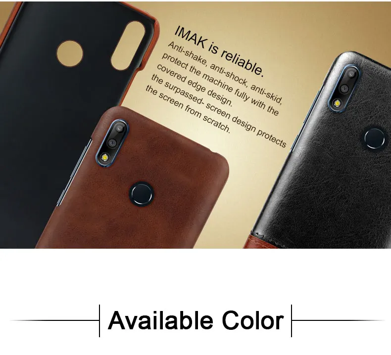 Imak деловой Кожаный Чехол Для Zenfone Max Pro M2 ZB631KL PC жесткая задняя крышка для Asus