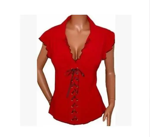 Новая летняя женская блузка свободная рубашка с коротким рукавом шифоновая