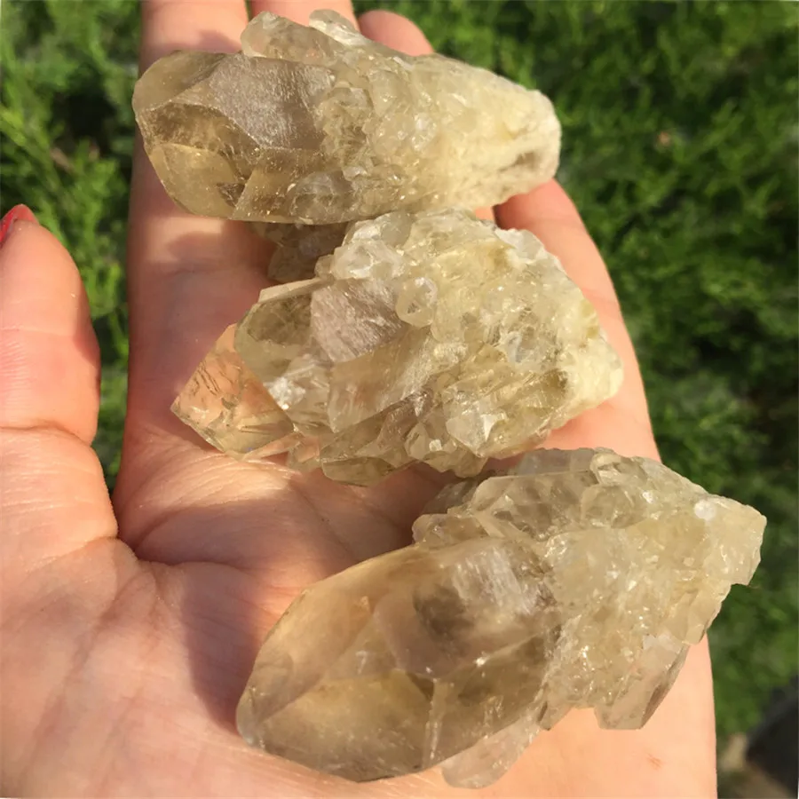 Натуральный желтый кристалл кварц цитрин кластер образец минерала заживление