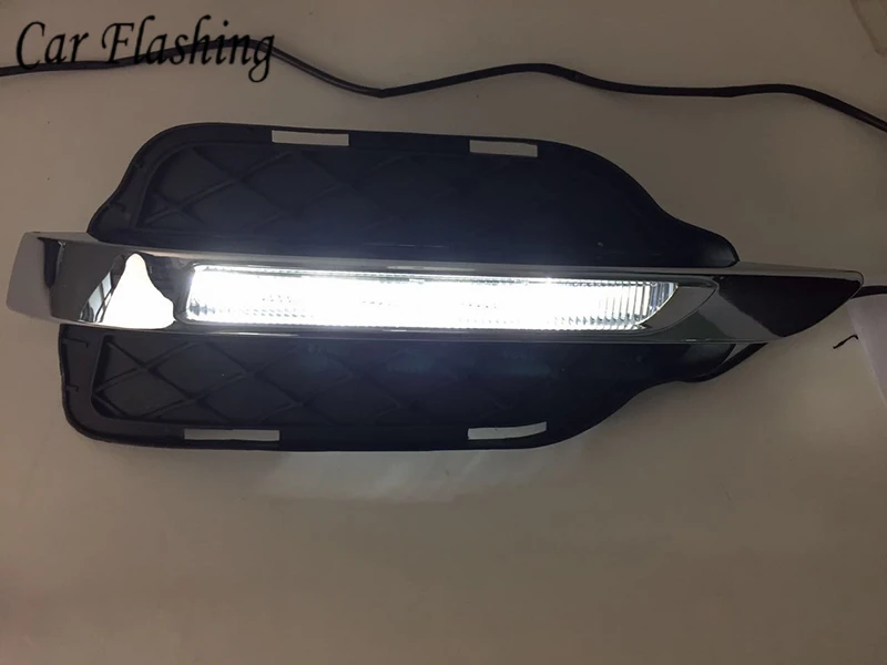 Автомобильный flasing 2 шт. для Mercedes Benz W204 GLK300 GLK350 GLK500 2013 2016 DRL Дневной светильник