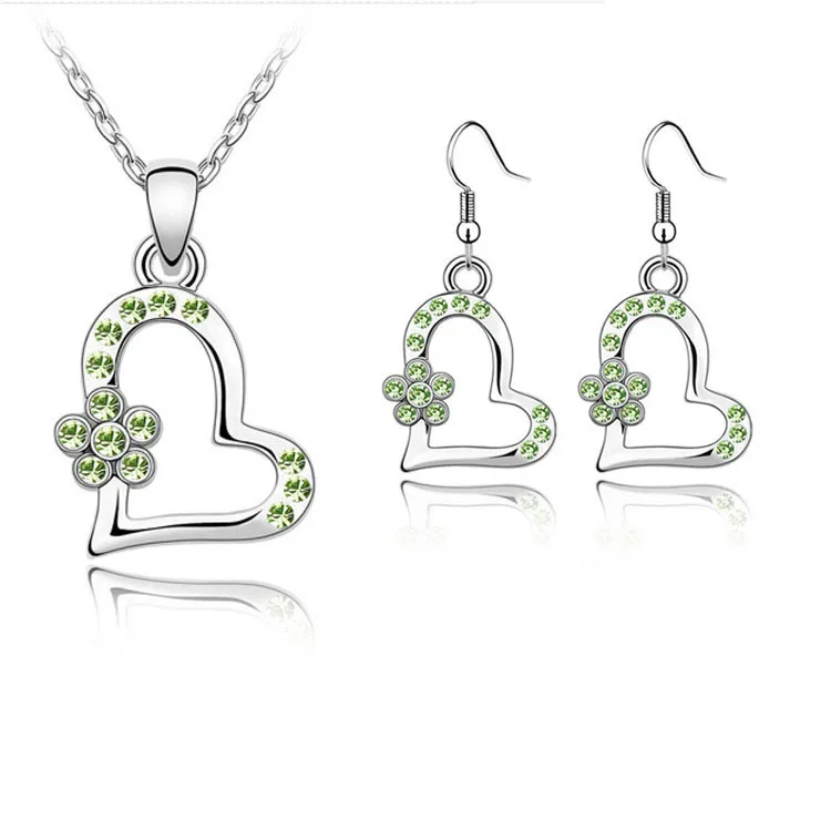 Модные женские красивые подвески в форме сердца ожерелье/серьги свадебные