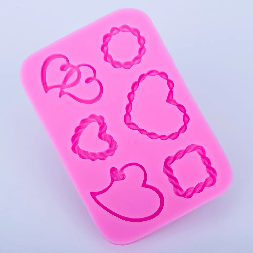 Фоторамка в форме сердца 3D рельефная силиконовая форма для шоколадных