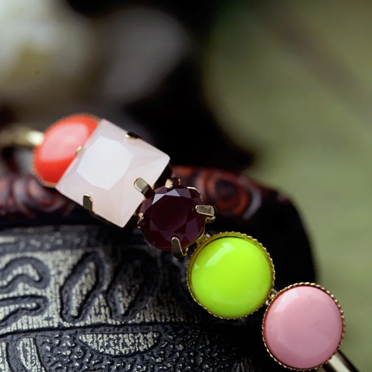 Оптовая цена Летний стиль браслет золотого цвета яркий цвет Геометрическая