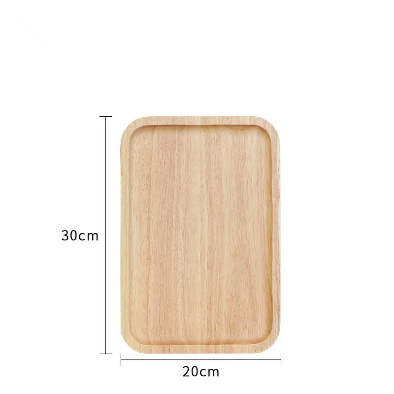 JJ1306-30x20CM Резиновая деревянная тарелка фруктовое блюдо, тарелка чайный поднос десертный ужин хлеб деревянная тарелка японская круглая/прямоугольная/квадратная/Овальная форма - Цвет: JJ1306-30x20CM