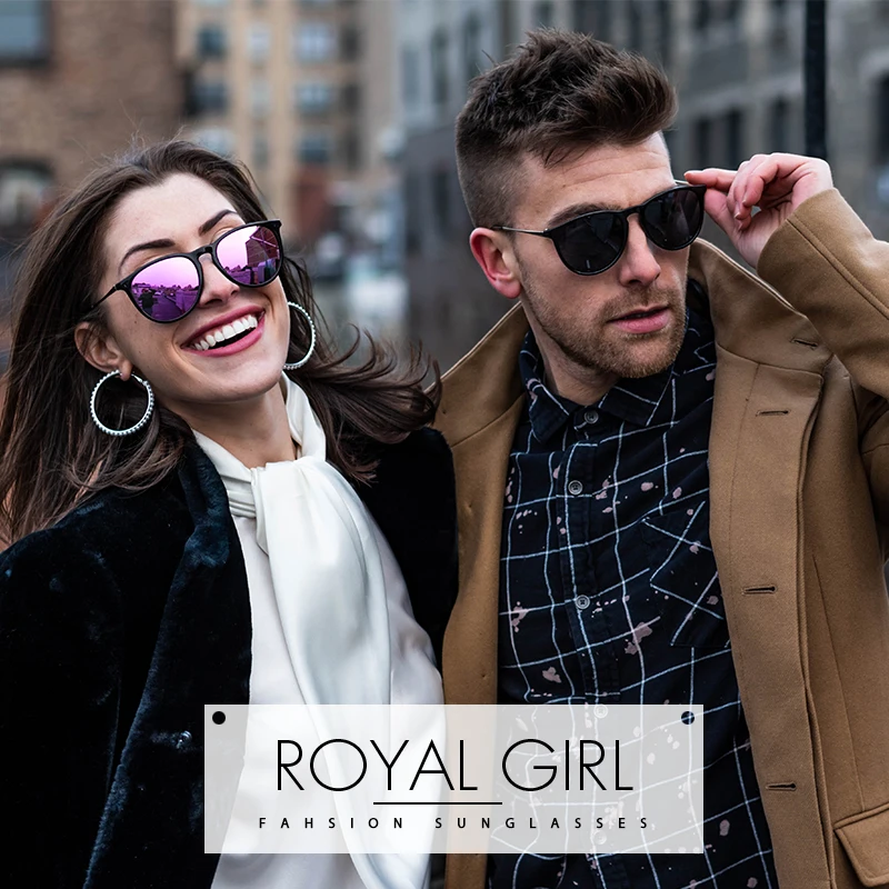 

Royal Girl Polarized sunglasses for women's retro vintage round coating ss037