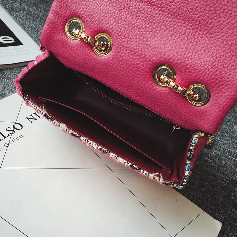 Emarald 2017 новая популярная модная женская шерстяная сумка с цепочками Корейская