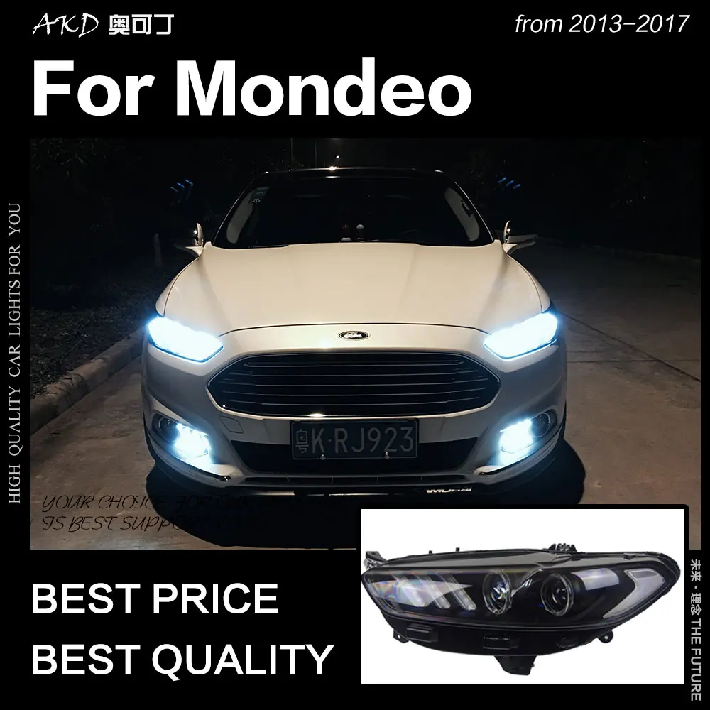 AKD автомобильный Стайлинг для Ford Fusion фара 2013- Mondeo DRL Mustang Дизайн Hid динамический сигнал биксенон светодиодный луч аксессуары