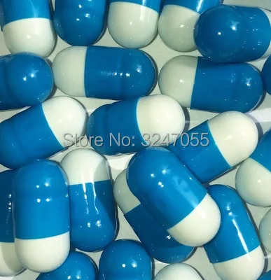 

1000pcs/lot Blue & White Size 00# Empty Medicine Powder Refillable Capsules, High Quality Seperated Hard Gelatin Capsule Shells
