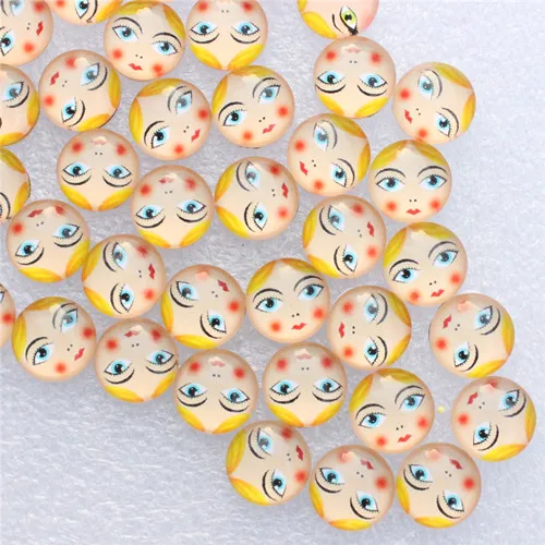 Style 7 20 мм смешанный стиль детская голова Матрешка круглые стеклянные кабошоны фото купол пустая Камея Лоток База аксессуары 20 шт./лот K05479 - Цвет: Style 7