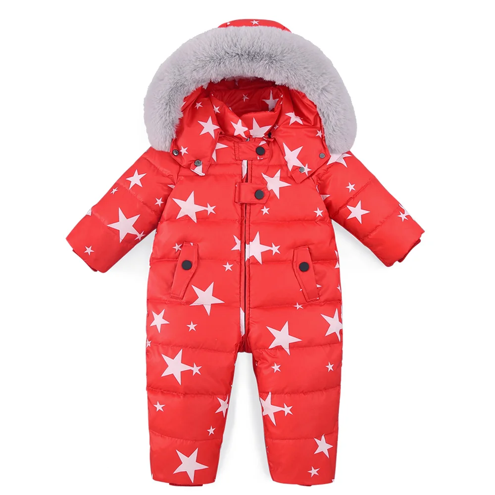 Children Winter Romper Baby Boys Jumpsuits Clothing Down Warm Jacket Girls Siamese Snowsuit -30 Degree 0-4 Years | Мать и ребенок