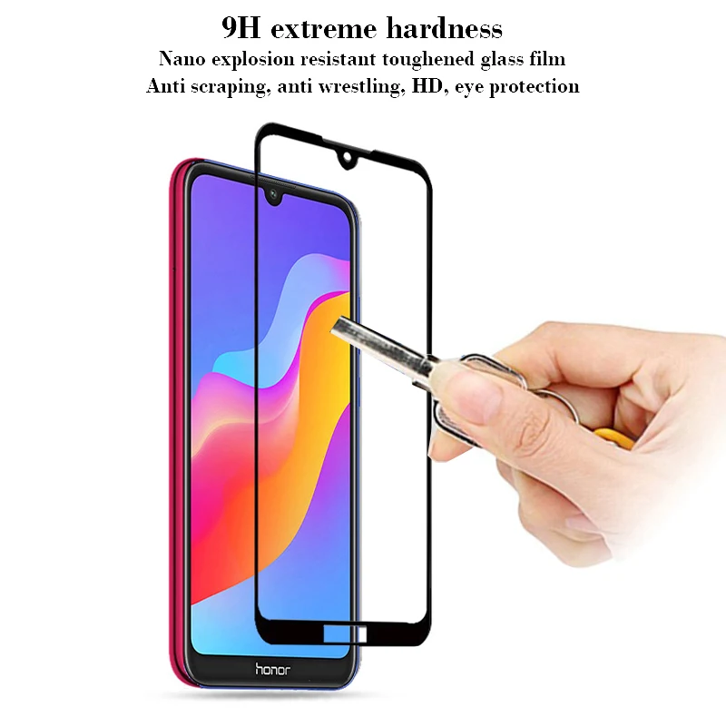2 предмета в комплекте полный клей для Huawei Честь 8a закаленное стекло защитное на
