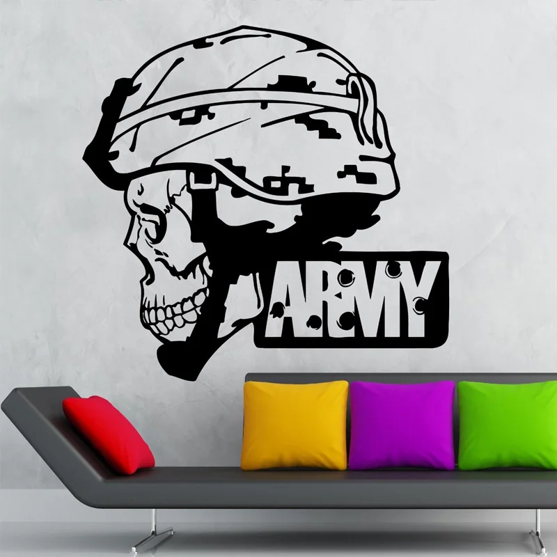 Солдат смерти война шлем наклейки на стену для гостиной фон Искусство Декор