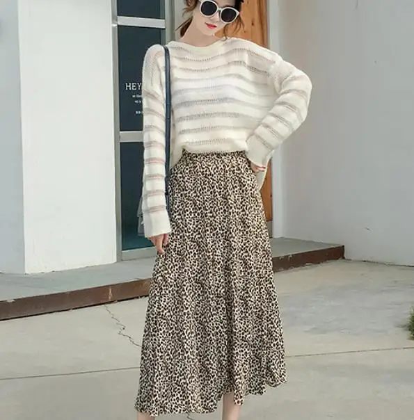 Женская эластичная юбка миди Caishiffon Ropa винтажная плиссированная с цветочным