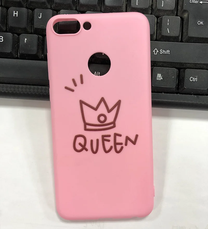 Для Huawei P умный чехол 5 65 дюймов пара Розовый Королева Король Мягкий ТПУ полный
