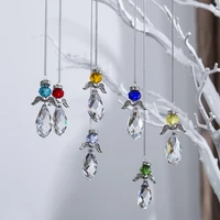 hd set of 7hanging crystal guardian angel stained glass suncatcher rainbow maker window curtains ornament xmas gift home decor