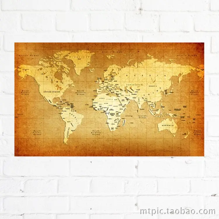 Винтажный хлопковый холщовый фон с картой мира декоративные настенные Висячие