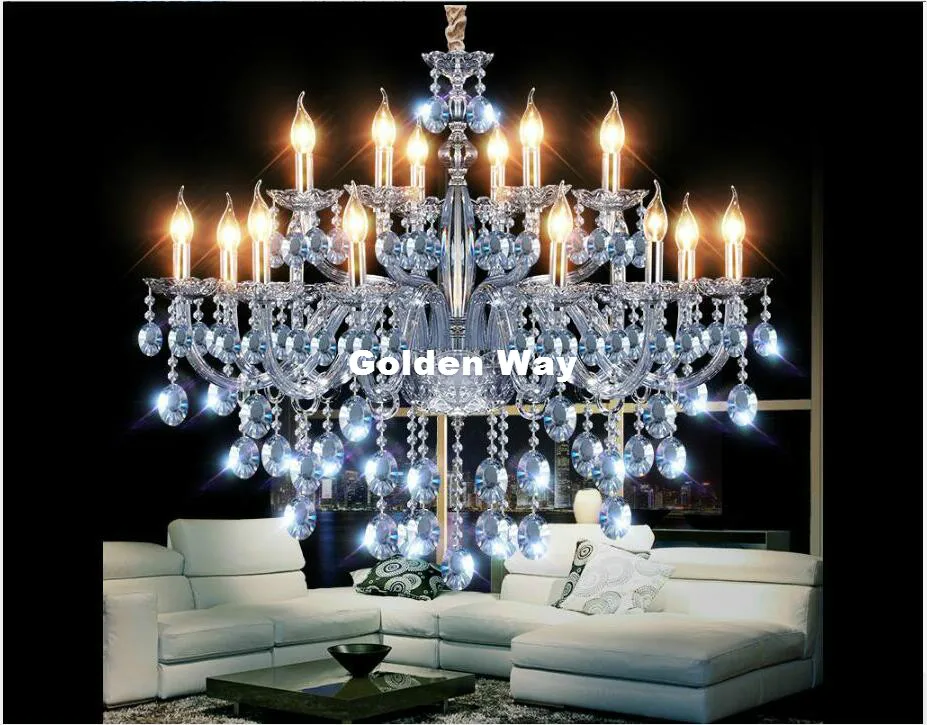 

Modern Art Deco Chandelier Sky Blue Color Hanging Lamp Living Room Candle Lamps Luxury Crystal Chandelier E14 AC 100% Guaranteed