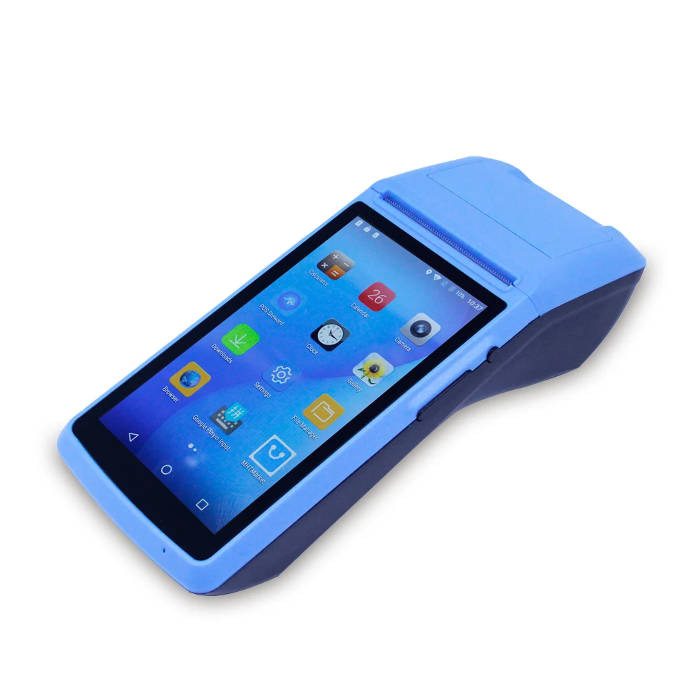 Веха 1 шт пос-терминал принтер чековый сенсорный экран Bluetooth wifi GPRS POS машина USB SIM Портативный беспроводной Android