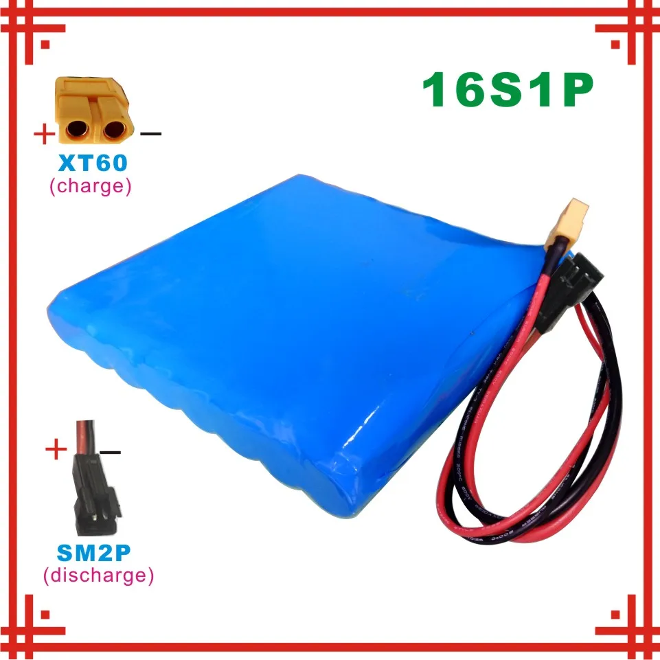 [Z002] 59 2 V/60V 2600mAh / 156WH XT60/ SM2P Литий ионная аккумуляторная батарея (67 V зарядка) для