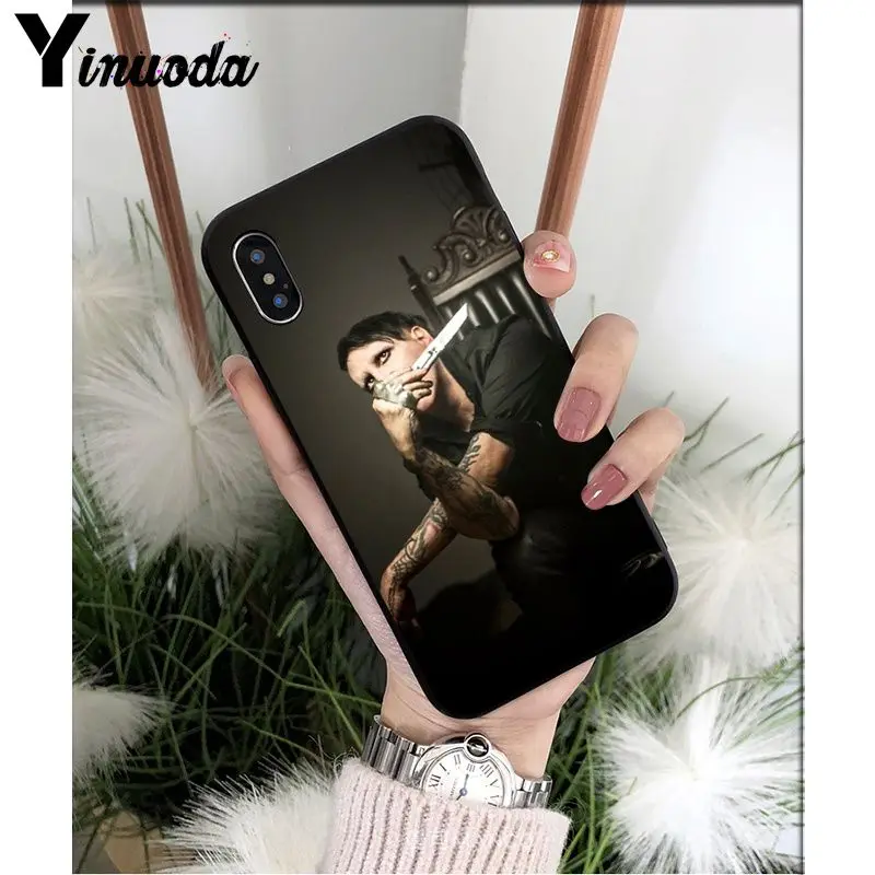 A2 Yinuoda Мэрилин Мэнсон DIY печать рисунок чехол для телефона оболочка для Apple iPhone 8 7 6 6S Plus X XS MAX 5 5S SE XR чехол - Цвет: A2