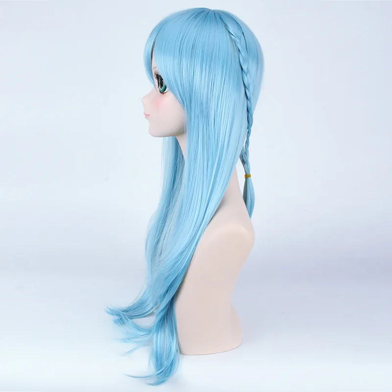 

Sword Art Online Yuuki Asuna for Women Long Straight 100cm Light Brown Blue Cosplay Wig Heat Resistant Synthetic Anime Wig