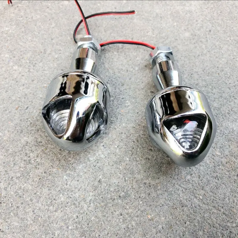 Хромированный индикатор поворота мотоцикла желтые огни освещение для кафе