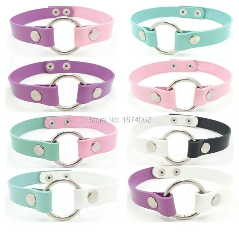 Милое колье-чокер с круглым воротником из натуральной кожи ручной работы в стиле