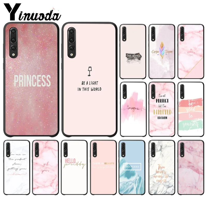Yinuoda Шикарный Розовый Мраморный Красивый дизайн ТПУ чехол для телефона Huawei P10 plus 20