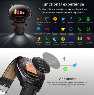 Bluetooth 2G Смарт часы V10 с камерой Smartwatch heartrate шагомер Здоровье Спорт умные часы для женщин для Android IOSG