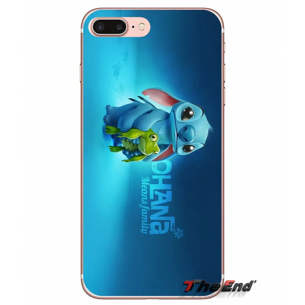 Мягкий чехол для iPhone X 4 4S 5 5S 5C SE 6 6S 7 8 Plus Samsung Galaxy J1 J3 J5 J7 A3 A5 2016 2017 Ohana значит семья Lilo