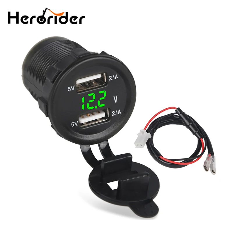 Водонепроницаемая розетка вольтметр с двумя USB портами 5 В а|Кабели адаптеры и