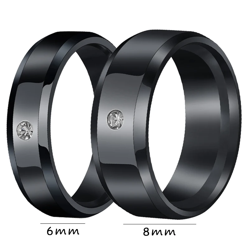 Простые Кольца для пар из нержавеющей стали с кубическим цирконием свадебные