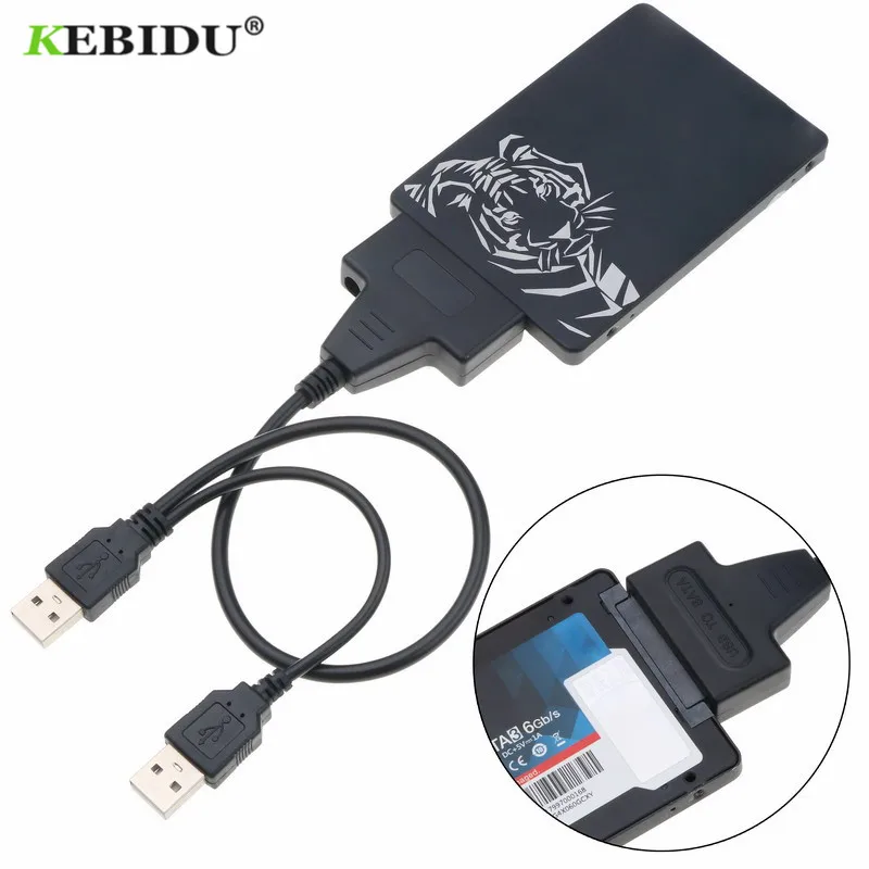 Kebidu двойной USB 2 0 к Sata + 22 Pin для 5/3 5 дюймового HDD SSD жесткого диска адаптер