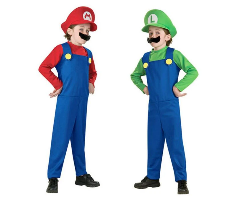 Super Mario Bros. Маскарадный костюм для взрослых и детей; реквизит; Вечерние платья на Хэллоуин; платье Марио и Луиджи