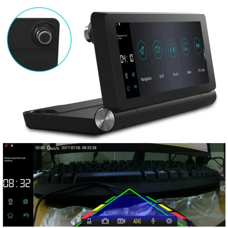 7 дюймов Android 4,4 Сенсорный экран авто Камера стерео Регистраторы плеер навигации gps Поддержка Wi-Fi Bluetooth Широкий формат Камера