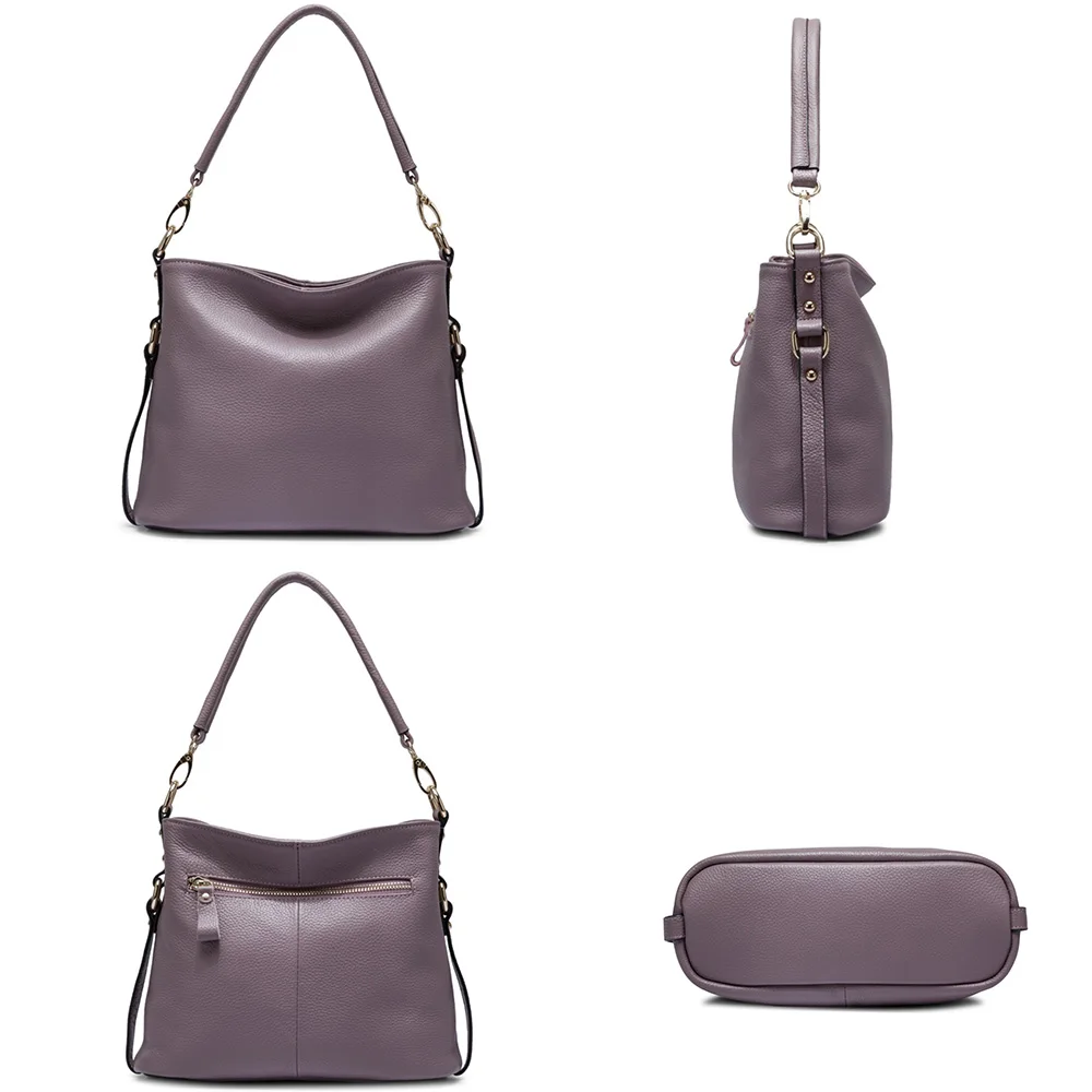 Zency элегантная женская сумка через плечо из 100% натуральной кожи Hobos модная