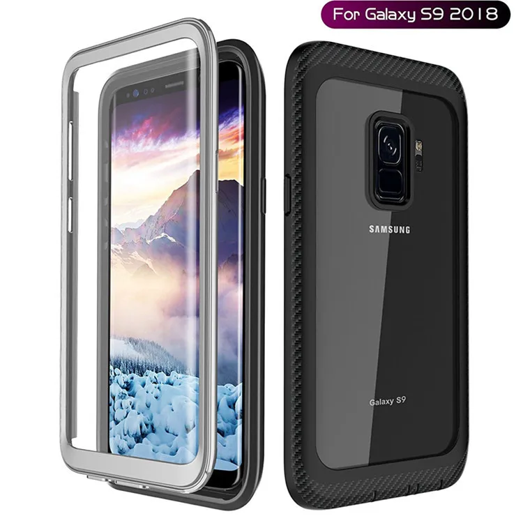 Чехол s для samsung Galaxy S8 S9 Plus противоударный Прозрачный Бампер чехол Полный Корпус прочный Чехол со встроенной защитой экрана