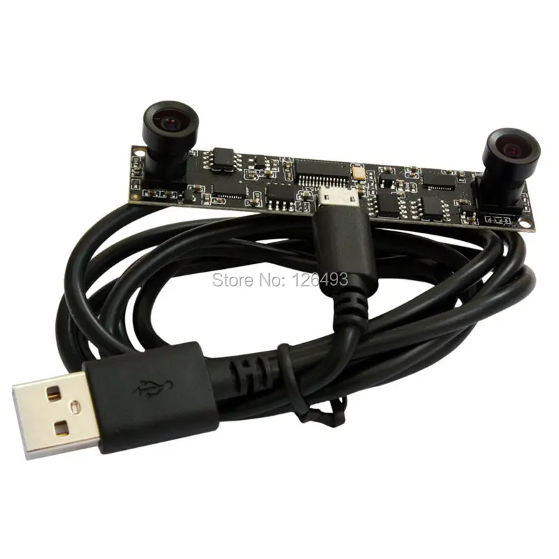 

ELP Industrial 720P HD CMOS OV9712 120degree Dual Lens Wide angle USB Camera Module PCB Board with for Android Linux Windows