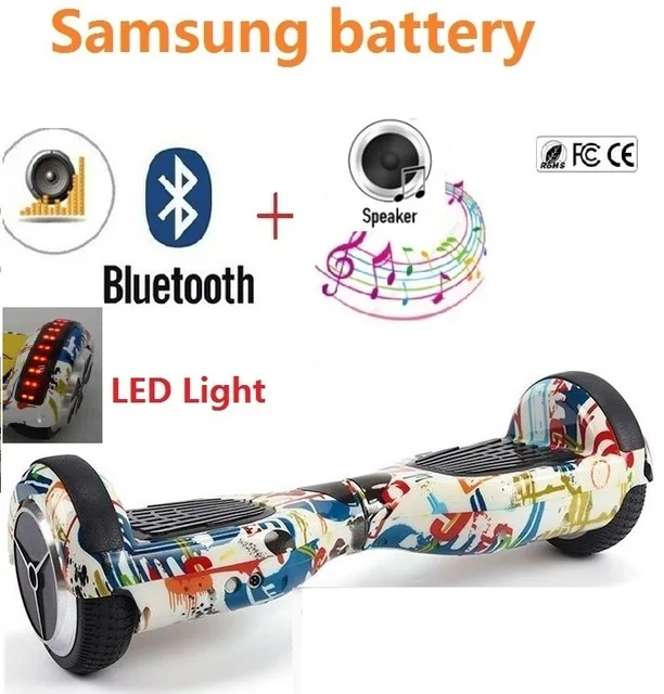 6 5 дюймов самобалансирующий скутер электрический скейтборд hoverboard bluetooth 2 колеса