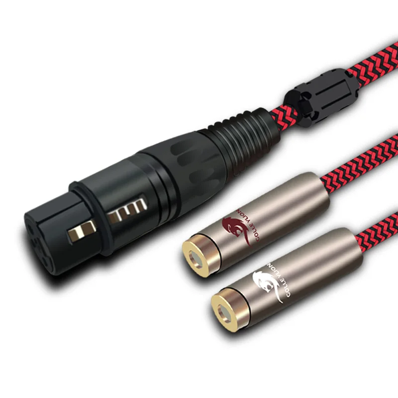 Hi-Fi аудиокабель 3 Pin XLR Мама-мама Двойной RCA мама для динамика микшерной консоли