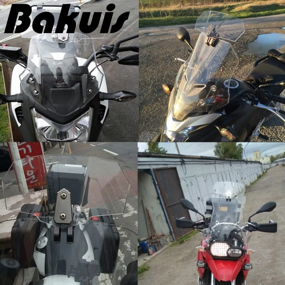 Universal Motorcycle Parts Windshield Windscreen For Honda Yamaha Suzuki Kawasaki BMW R1200gs ADVF700 Ducati Harley Wind Spoiler |