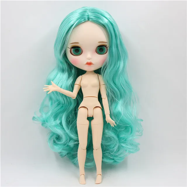 doll Ледяная фабрика blyth кукла 1/6 bjd белая кожа соединение тела Мятные волосы, новое матовое лицо резные губы с бровью индивидуальные лица 30 см - Цвет: doll