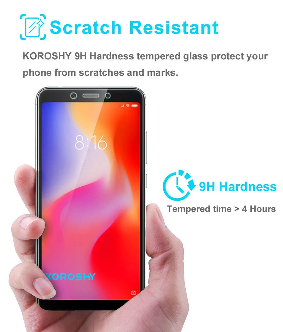 2 упак. Закаленное стекло KOROSHY 9H для Xiaomi Redmi 6 6A Xiomi защита экрана 0 3 мм Защитная