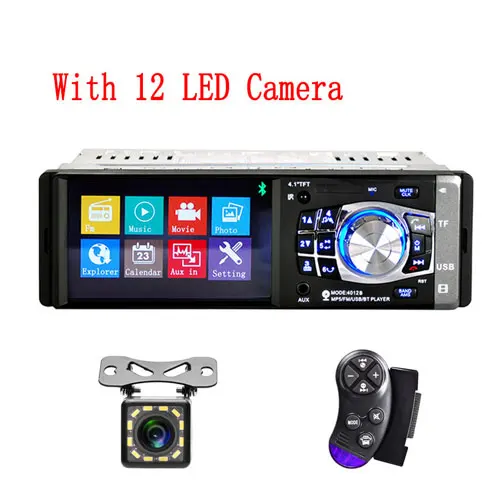With 12 LED Camera Podofo Автомагнитола стерео Bluetooth 1 din 12V " HD MP3 аудио стерео Мультимедийный плеер USB SD AUX-IN Автомагнитола 1DIN Автомагнитола - Цвет: With 12 LED Camera
