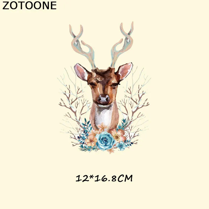 ZOTOONE Железный патч для одежды красивый цветок олень животное патч DIY аксессуар украшение печать на футболке джинсы C