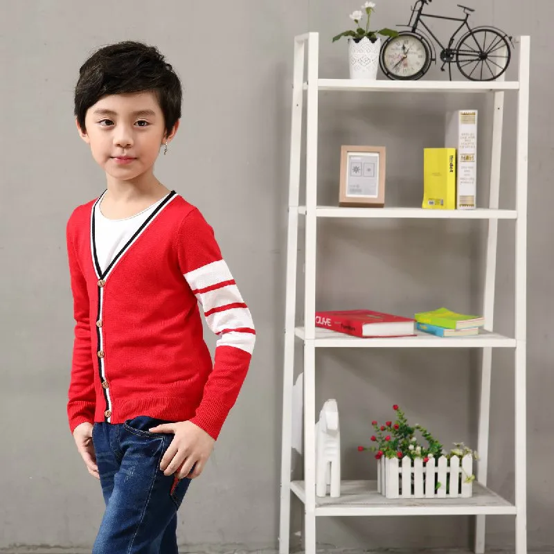 2018 кардиганы для мальчиков Детская рубашка детские с v-образным вырезом и