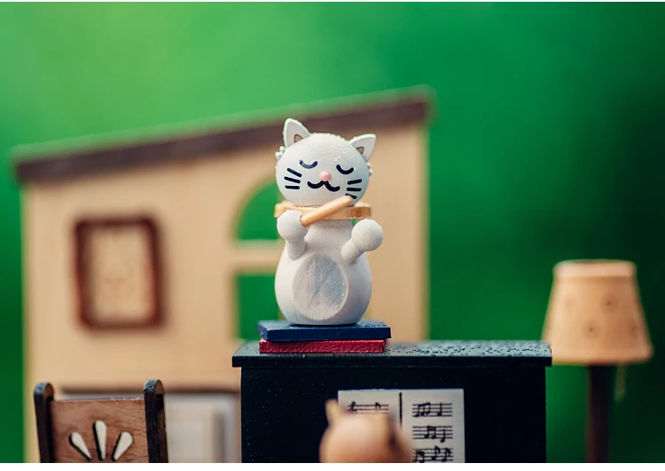 Креативный Кот, играющий на фортепиано, деревянная музыкальная шкатулка, чтобы отправить девочек подруг детей подруг классический подарок на Рождество, балетный подарок