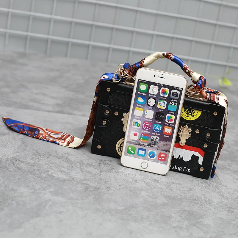 Сумка на плечо женская сумка в коробке маленькая квадратная цепочка сумки через и сумочки женские клатч